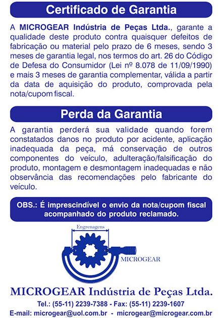 Certificado de Garantia